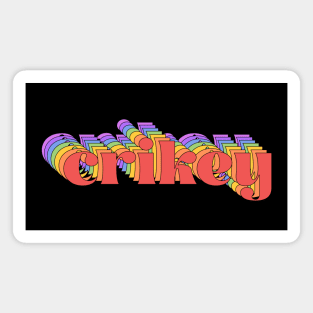 Meme: crikey (bright rainbow repeated letters) Magnet